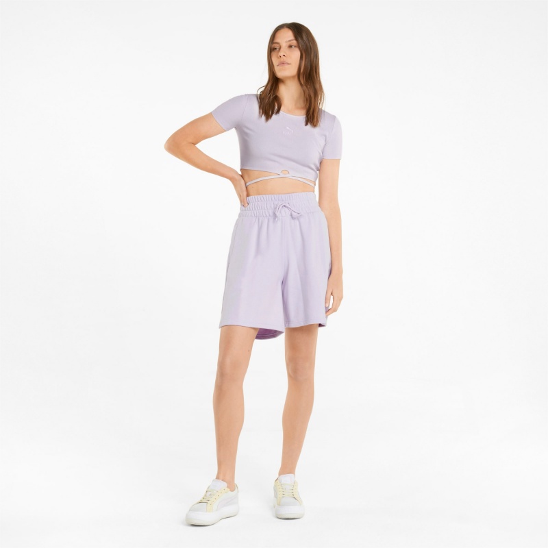 Tee Puma Classics Acanalado Lavanda | 92076PHMN