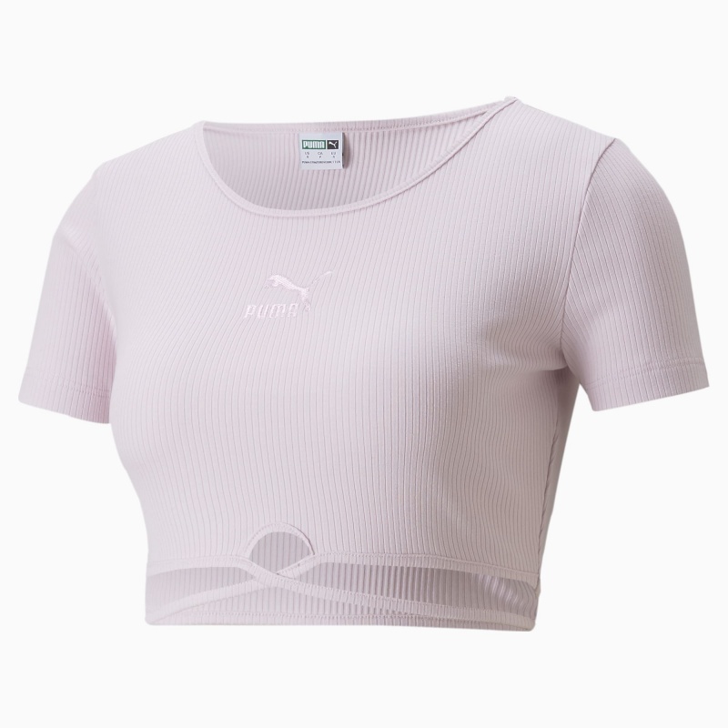 Tee Puma Classics Acanalado Lavanda | 92076PHMN