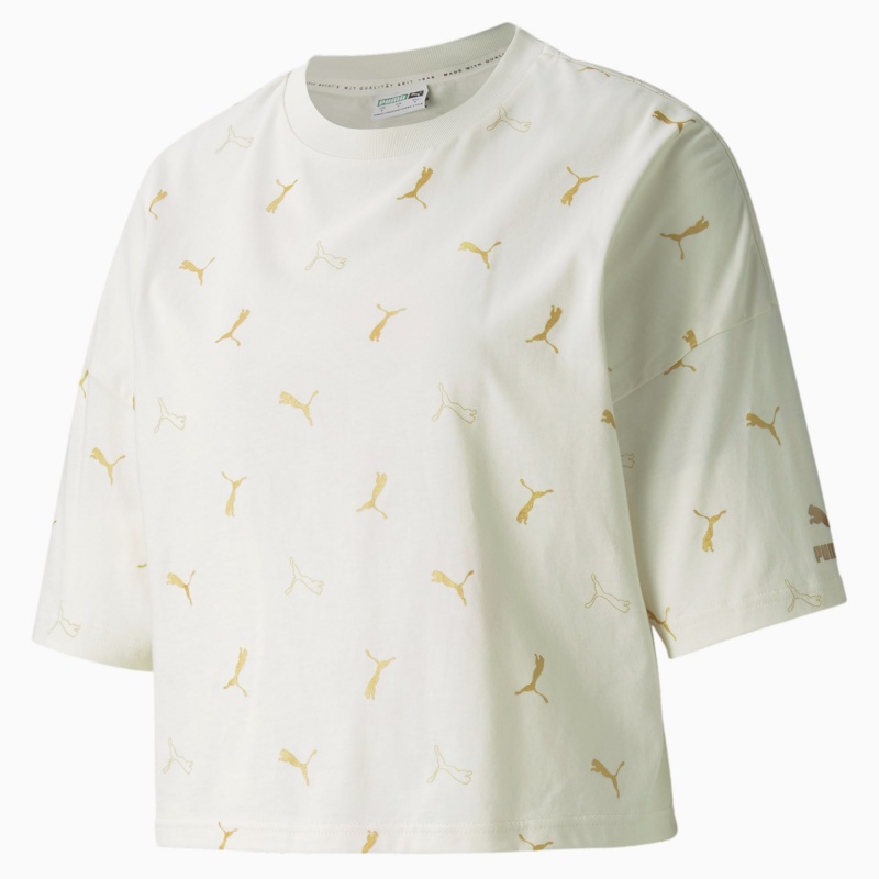 Tee Puma Classics Graphics Printed Ivory Glow | 12546KBQC
