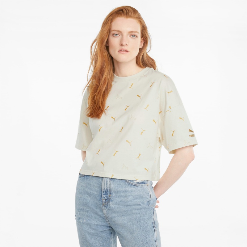 Tee Puma Classics Graphics Printed Ivory Glow | 12546KBQC