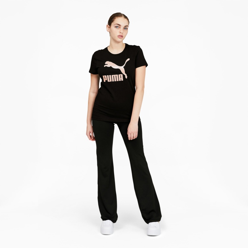 Tee Puma Classics Logo Negros Rosas Dorados | 39265CZYI