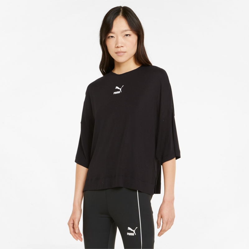 Tee Puma Classics Splitside Negros | 82745SHDF