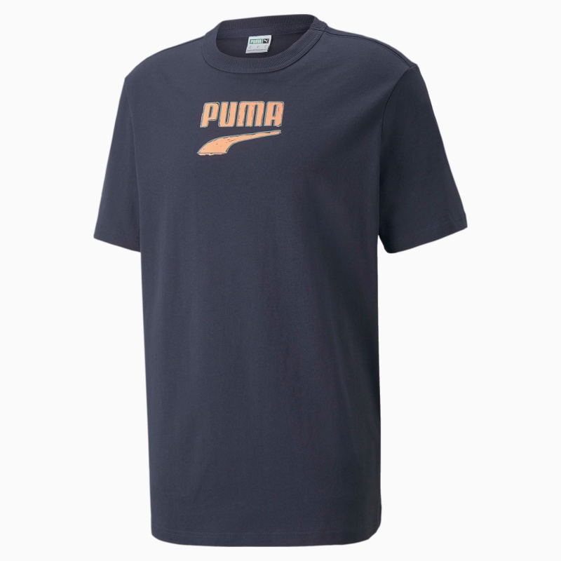 Tee Puma Downtown Logo Crew Neck Parisian Night | 81635XTOB