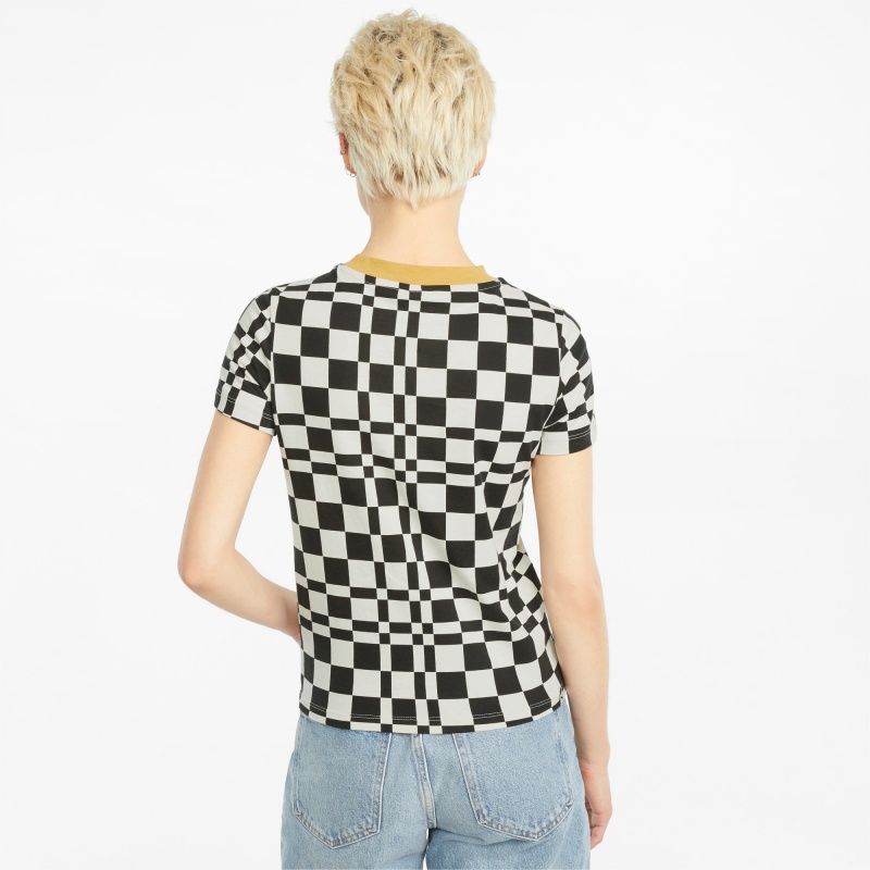 Tee Puma Downtown Printed Negros | 92675SMEG