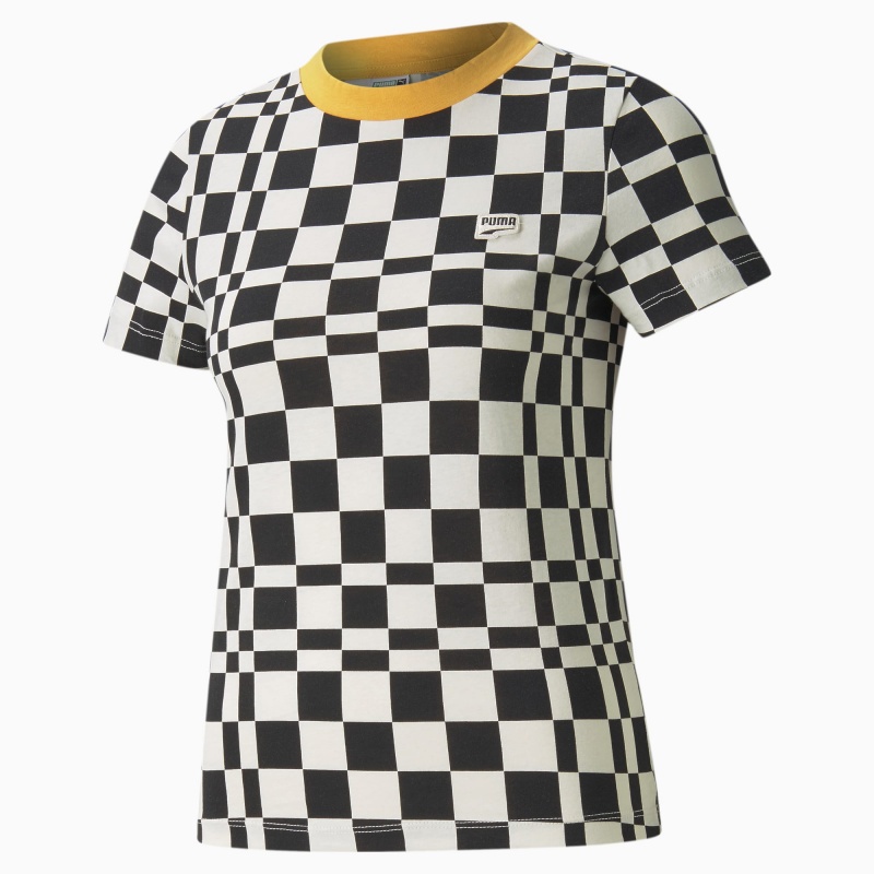 Tee Puma Downtown Printed Negros | 92675SMEG