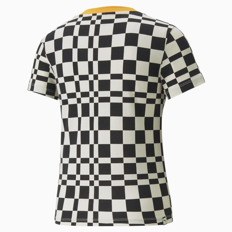 Tee Puma Downtown Printed Negros | 92675SMEG