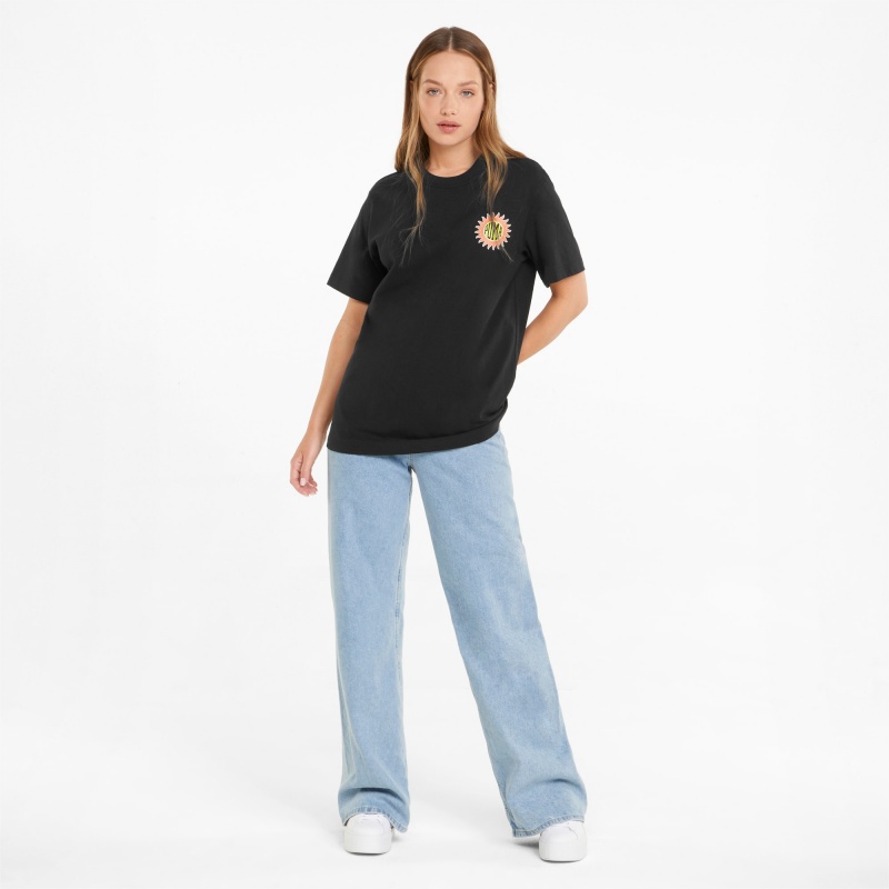 Tee Puma Downtown Relaxed Estampados Negros | 68175NZLK