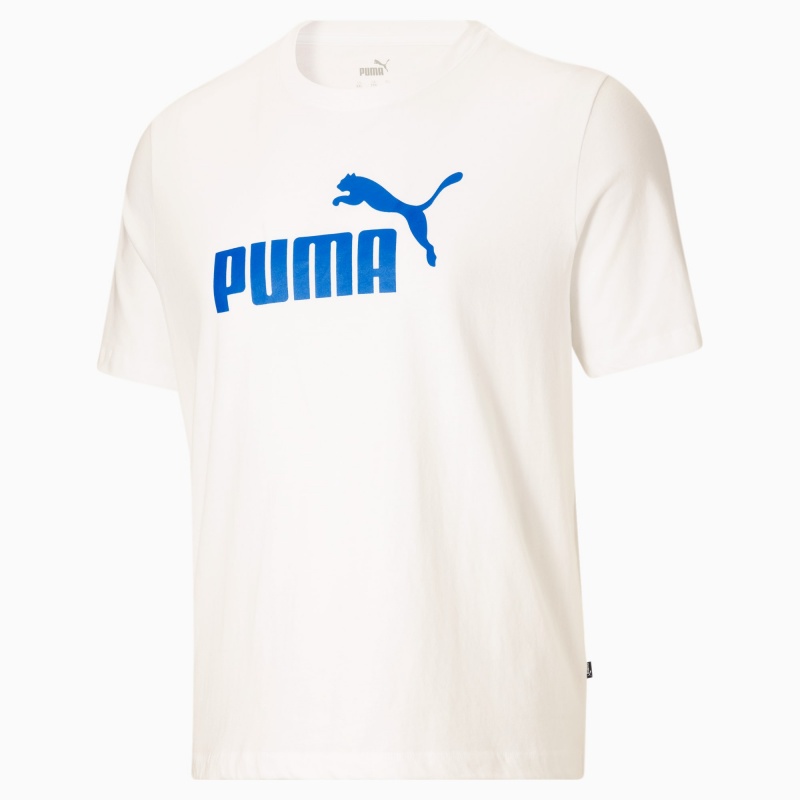 Tee Puma Essentials Logo BT Blancos Azules | 28401POKH