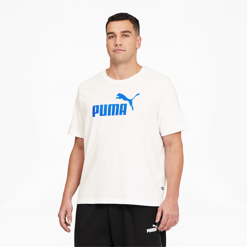 Tee Puma Essentials Logo BT Blancos Azules | 28401POKH