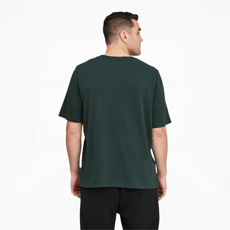 Tee Puma Essentials Logo BT Verdes Blancos | 25831UKTV
