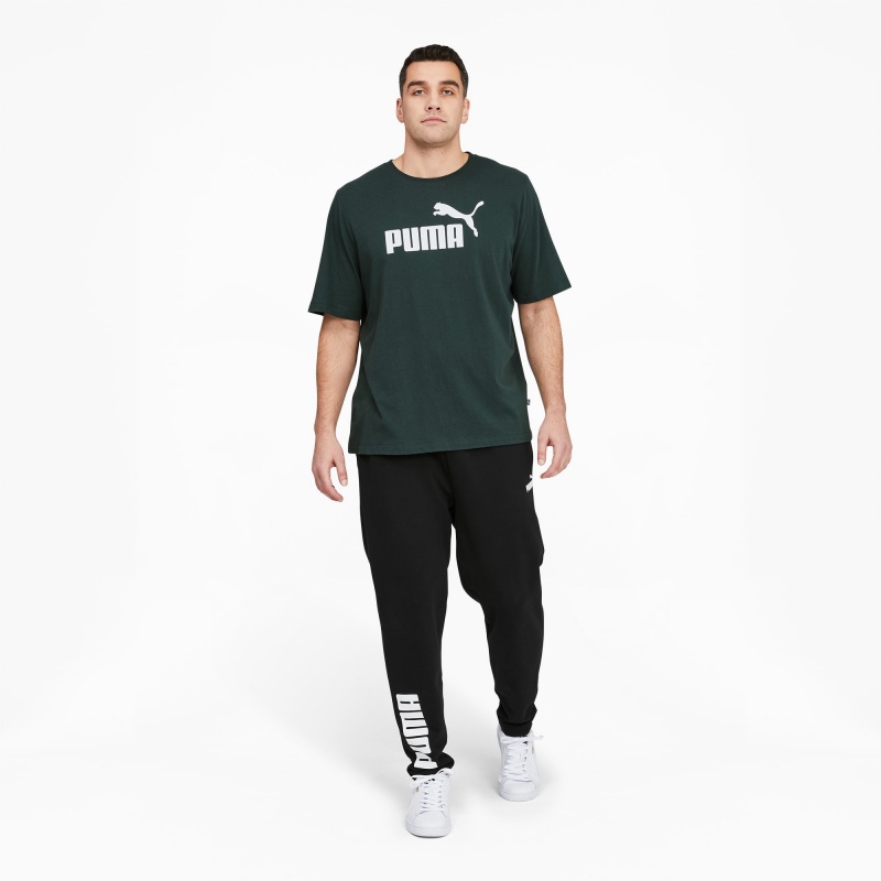 Tee Puma Essentials Logo BT Verdes Blancos | 25831UKTV