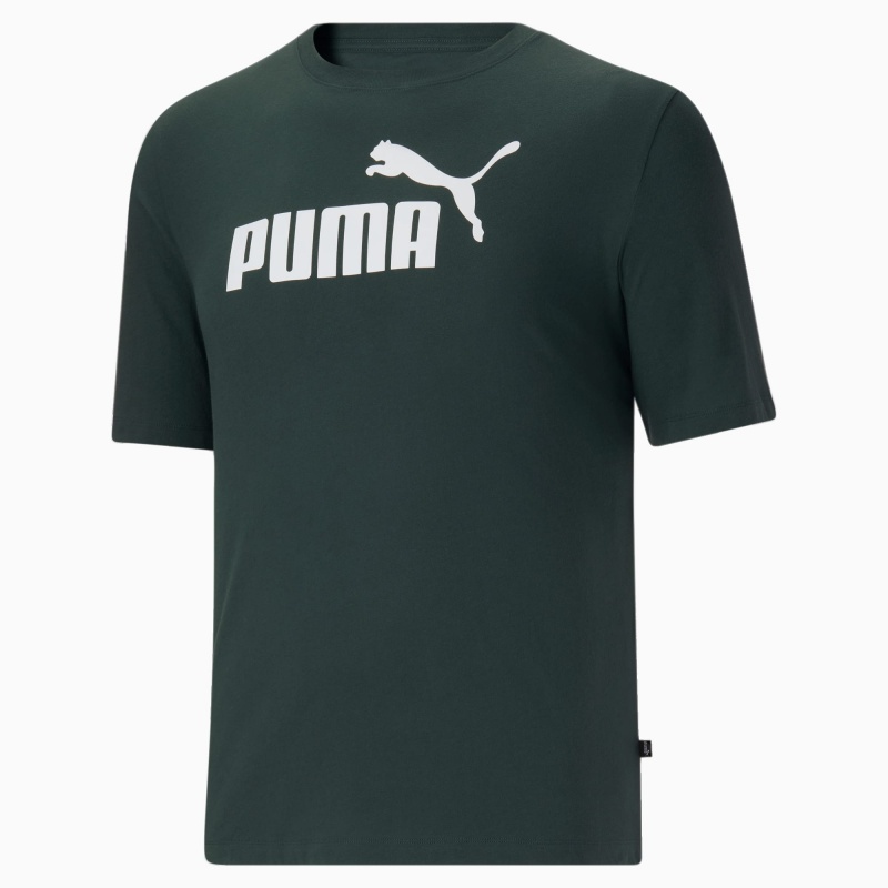Tee Puma Essentials Logo BT Verdes Blancos | 25831UKTV