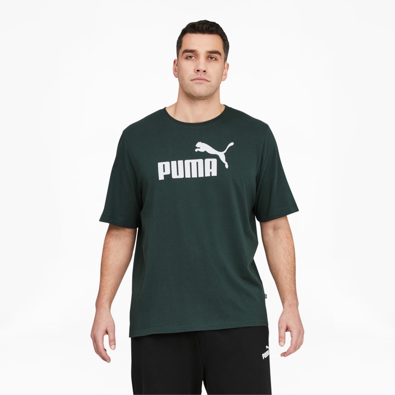 Tee Puma Essentials Logo BT Verdes Blancos | 25831UKTV
