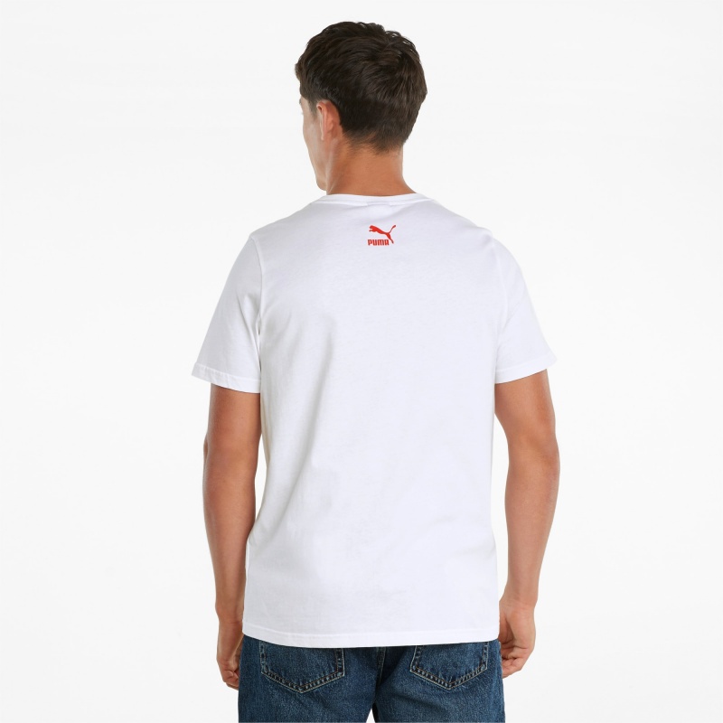Tee Puma Estampados Box Logo Play Blancos | 08369YRDC