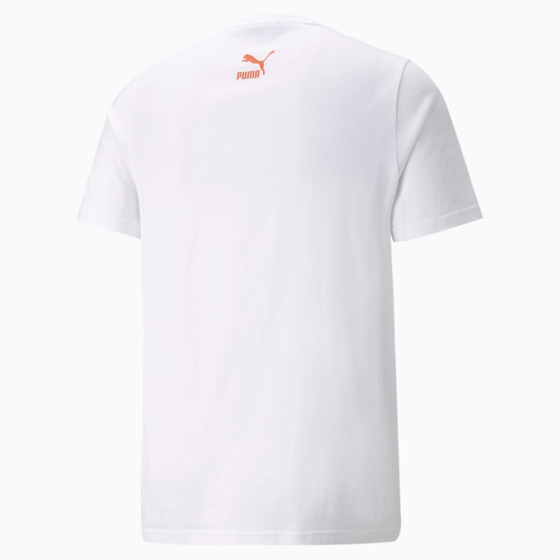 Tee Puma Estampados Box Logo Play Blancos | 08369YRDC