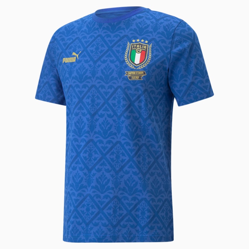 Tee Puma FIGC Estampados Winner Soccer Azules Azules | 02587YTXH