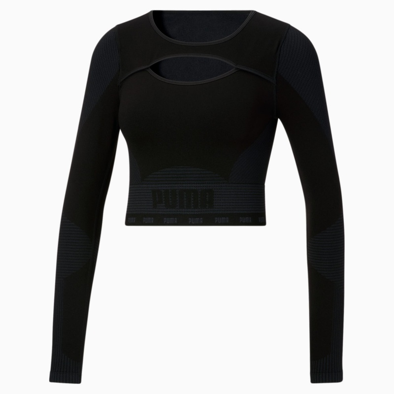 Tee Puma FORMKNIT SEAMLESS Long Sleeve Entrenamiento Negros | 16480PSHO