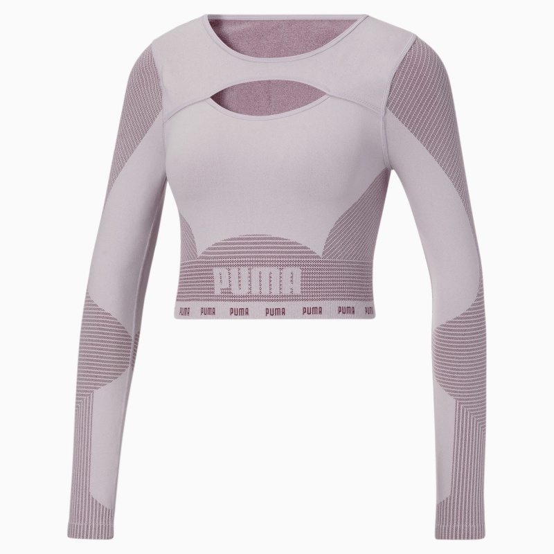 Tee Puma FORMKNIT SEAMLESS Long Sleeve Entrenamiento Lavanda | 50613QFEA