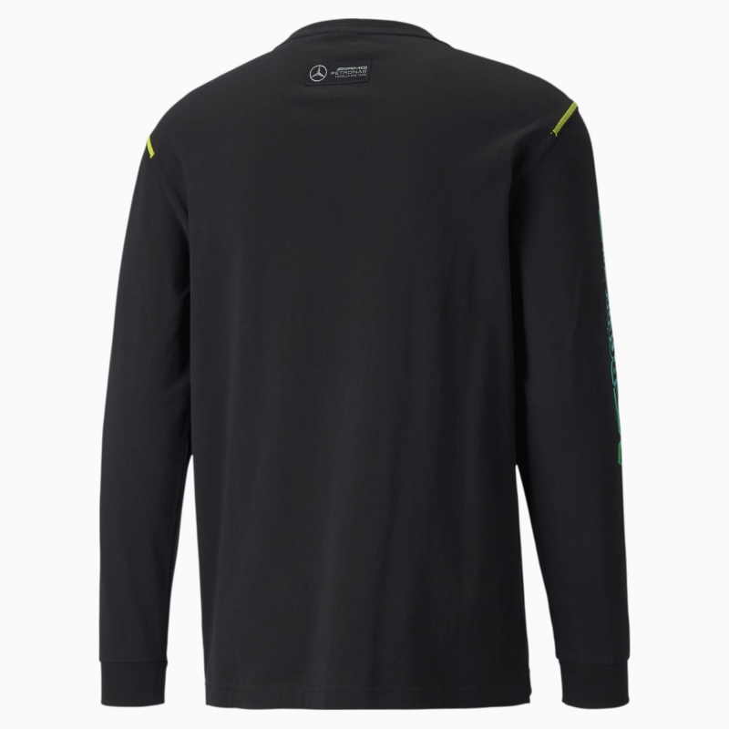 Tee Puma Mercedes F1 Calle Estampados Long Sleeve Negros | 03584CPAF