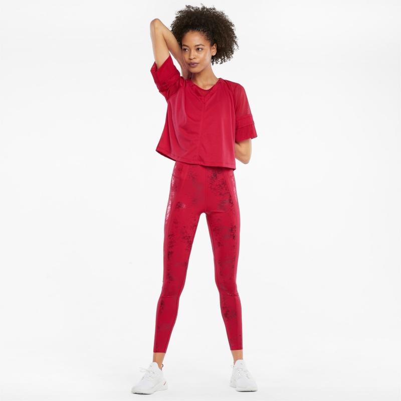 Tee Puma Moda Luxe Raglan Entrenamiento Rojos | 57204QMTK
