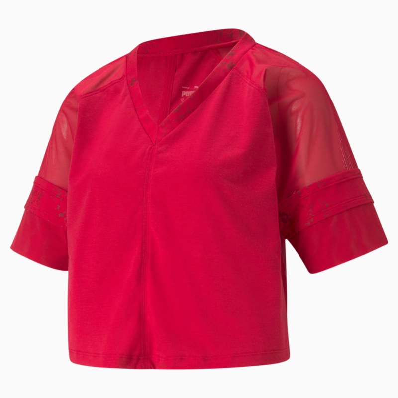 Tee Puma Moda Luxe Raglan Entrenamiento Rojos | 57204QMTK