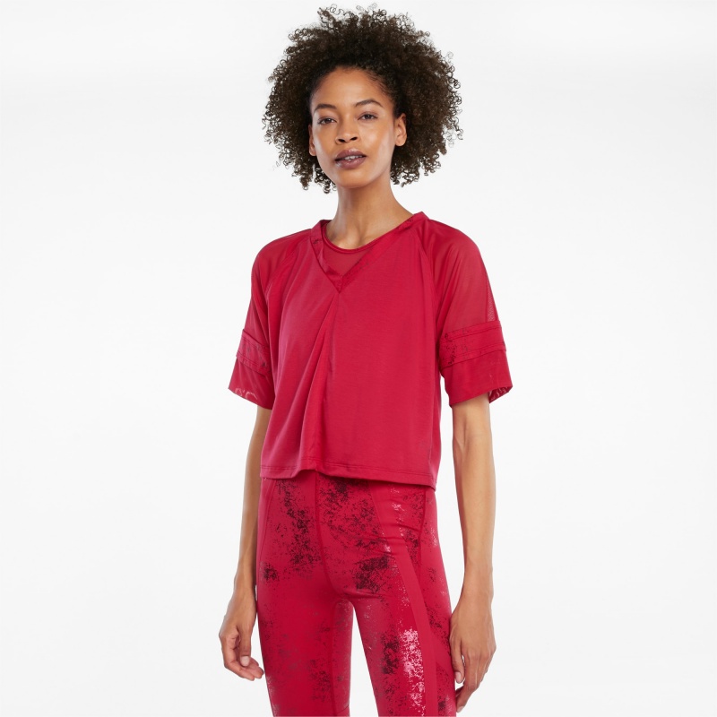 Tee Puma Moda Luxe Raglan Entrenamiento Rojos | 57204QMTK