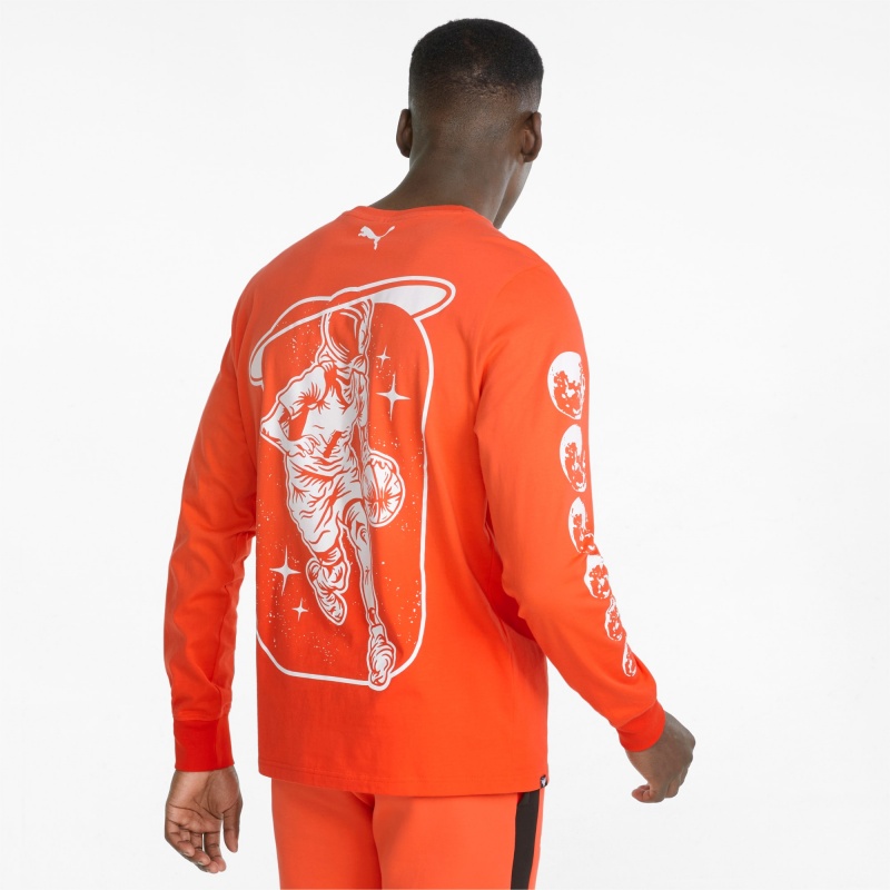 Tee Puma Not From Here Long Sleeve Basketball Rojos | 05184HLFD