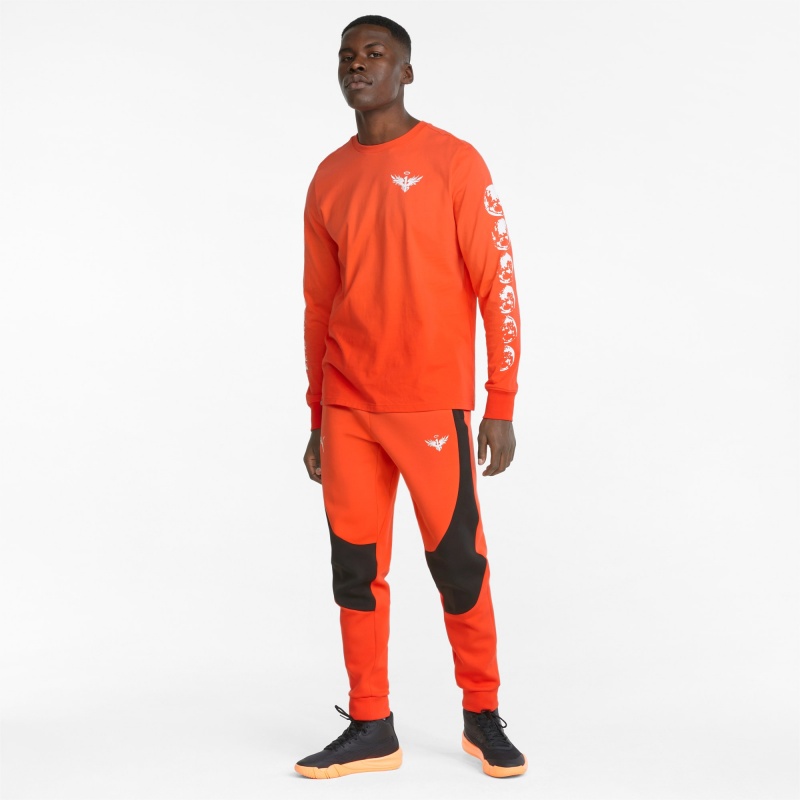 Tee Puma Not From Here Long Sleeve Basketball Rojos | 05184HLFD