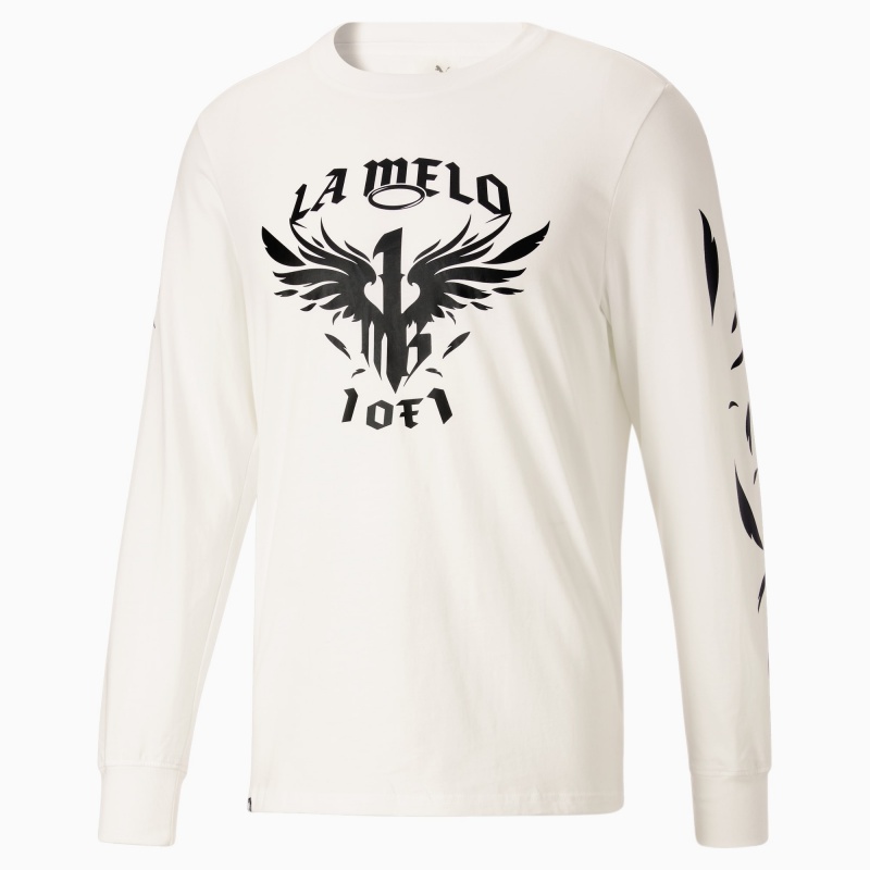 Tee Puma One of One Long Sleeve Basketball Blancos | 93514CBWI