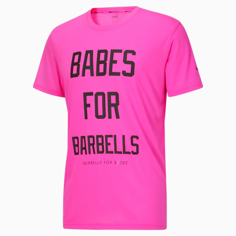 Tee Puma PUMA x BARBELLS FOR BOOBS Slogan Entrenamiento Rosas | 06437SYDX