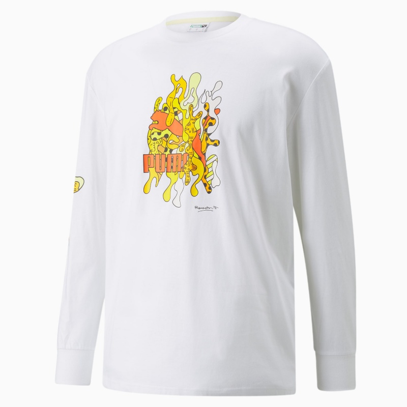 Tee Puma PUMA x BRITTO Long Sleeve Blancos | 59346WTZG