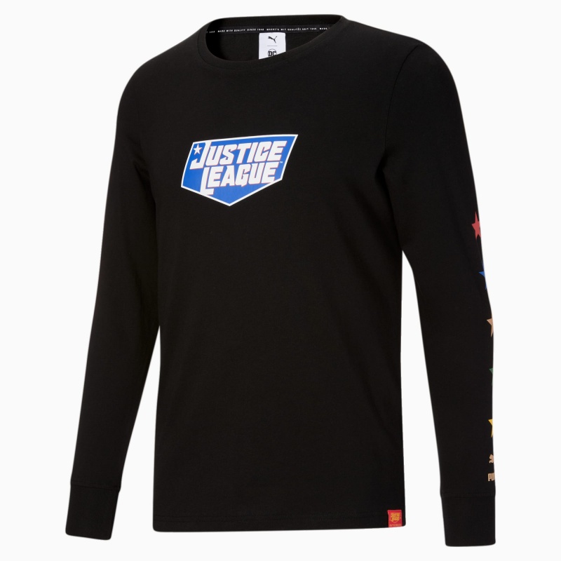 Tee Puma PUMA x DC Justice League Long Sleeve Negros | 53028QKBO