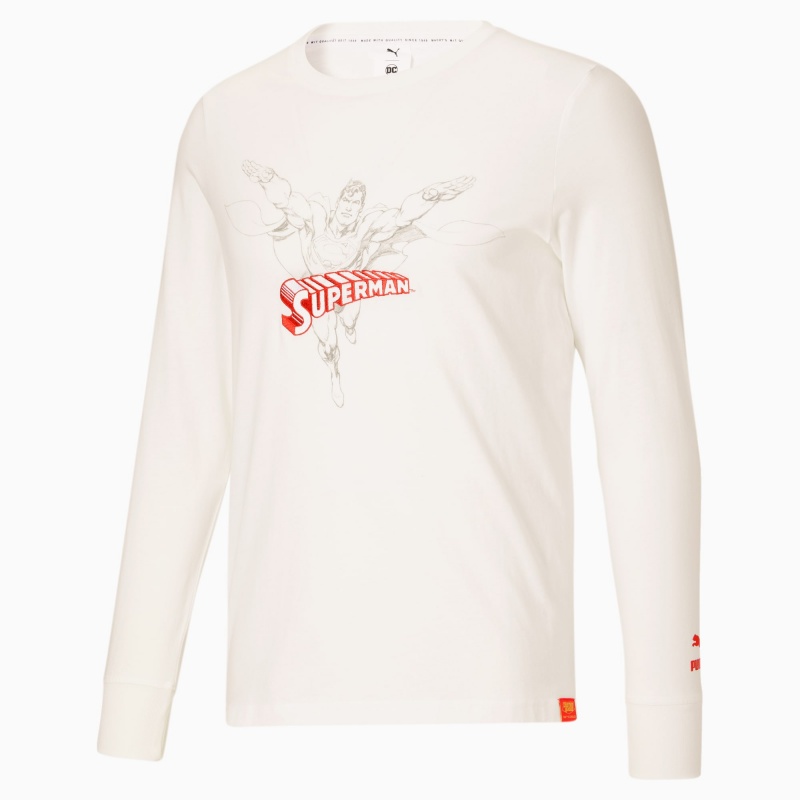Tee Puma PUMA x DC Justice League Superman Long Sleeve Blancos | 67843VKJT