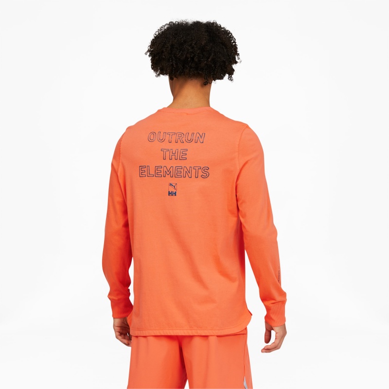 Tee Puma PUMA x HELLY HANSEN Long Sleeve Coral | 75231FTWI