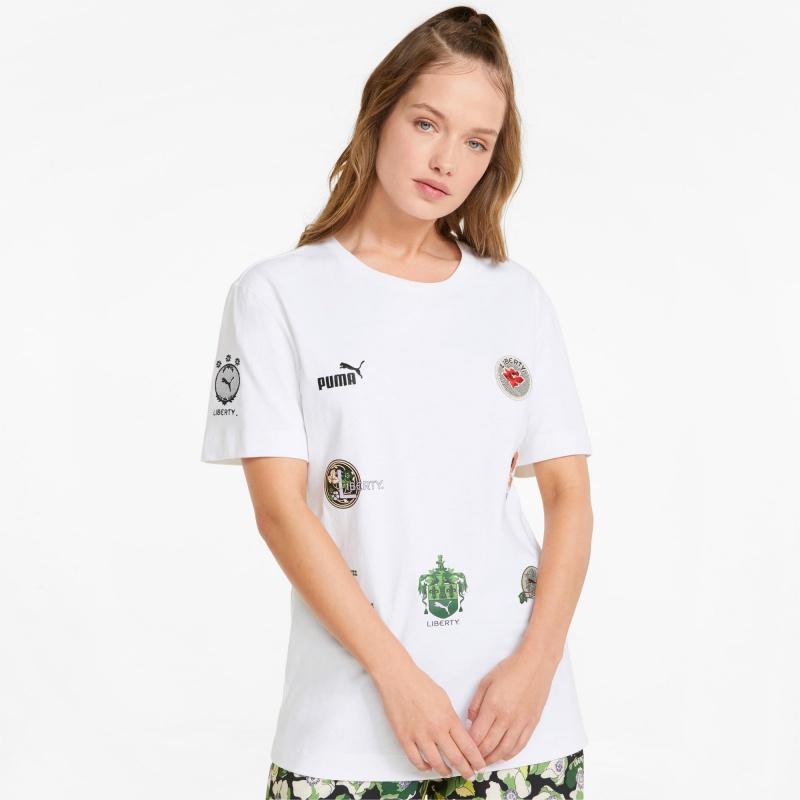 Tee Puma PUMA x LIBERTY Badge Blancos | 83420TVNU