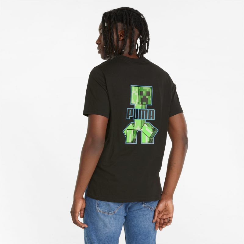 Tee Puma PUMA x MINECRAFT Estampados Negros | 97305HOYF