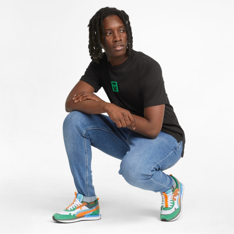 Tee Puma PUMA x MINECRAFT Estampados Negros | 97305HOYF