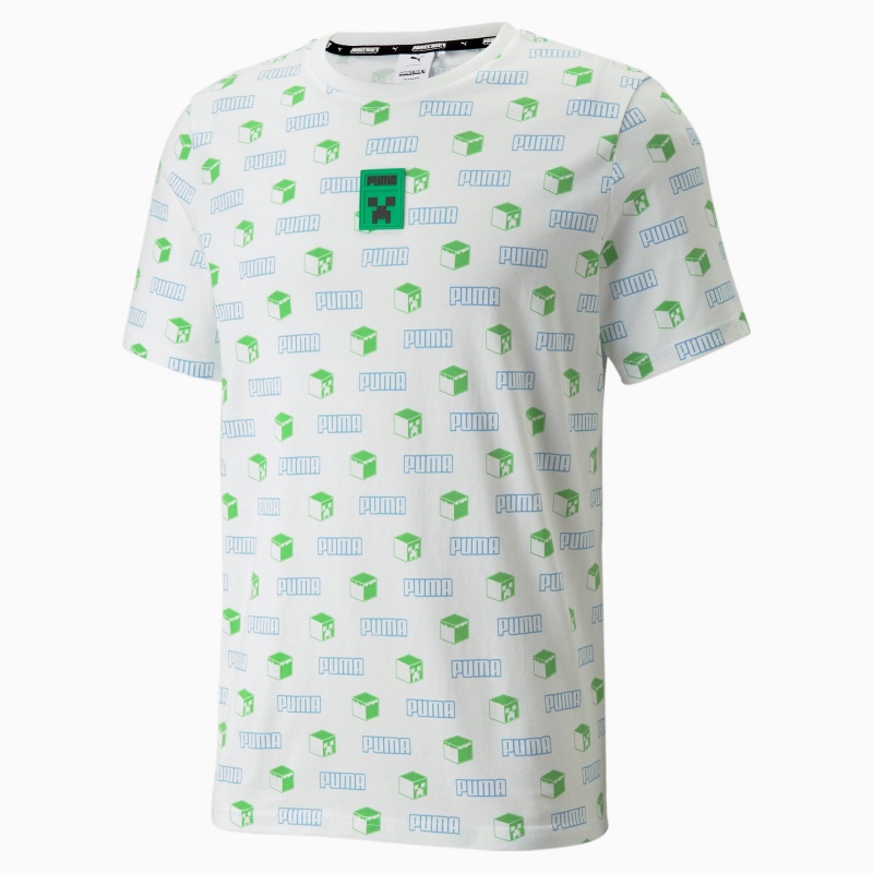 Tee Puma PUMA x MINECRAFT Printed Blancos | 71483FHLJ