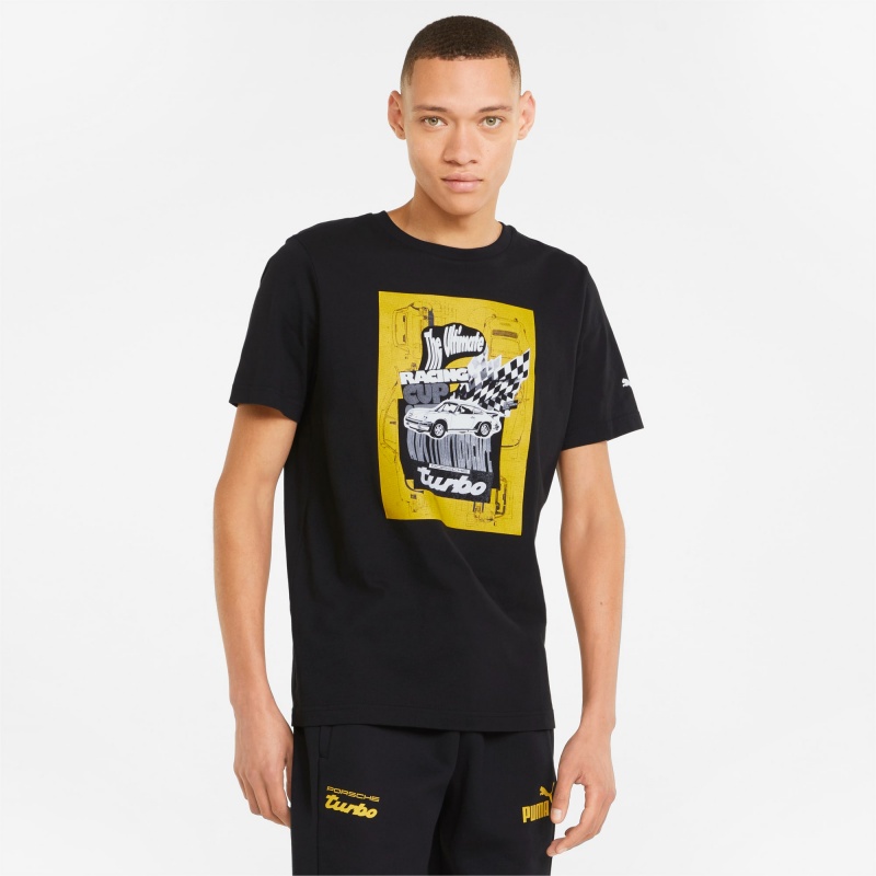 Tee Puma Porsche Legacy Estampados Negros | 58097RDOG