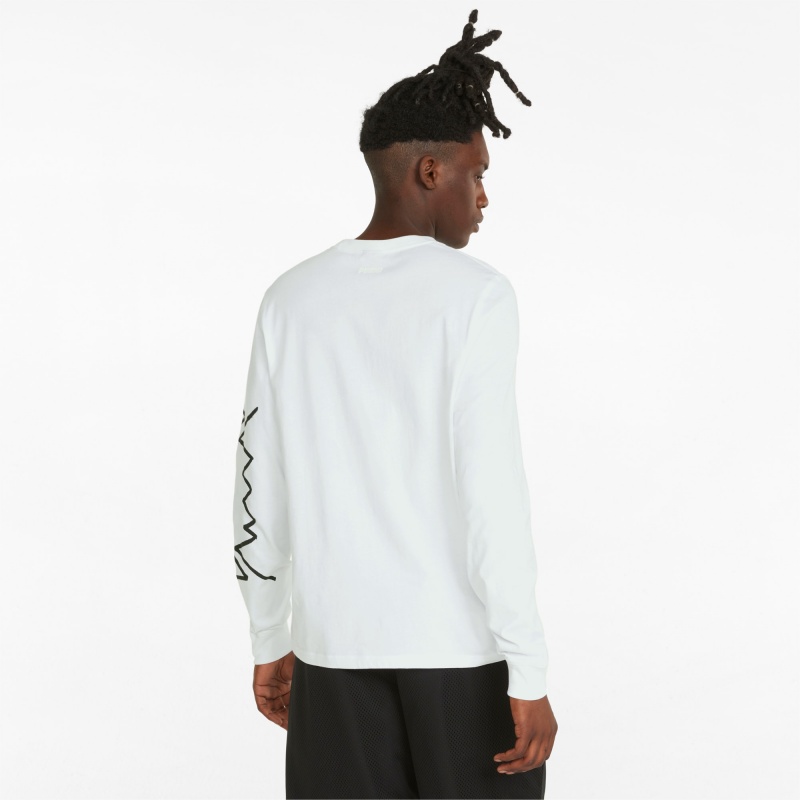 Tee Puma Qualifier Long Sleeve Basketball Blancos | 65328XERC
