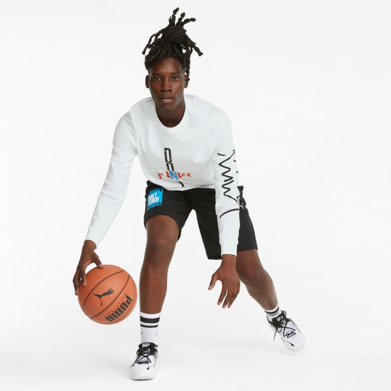 Tee Puma Qualifier Long Sleeve Basketball Blancos | 65328XERC