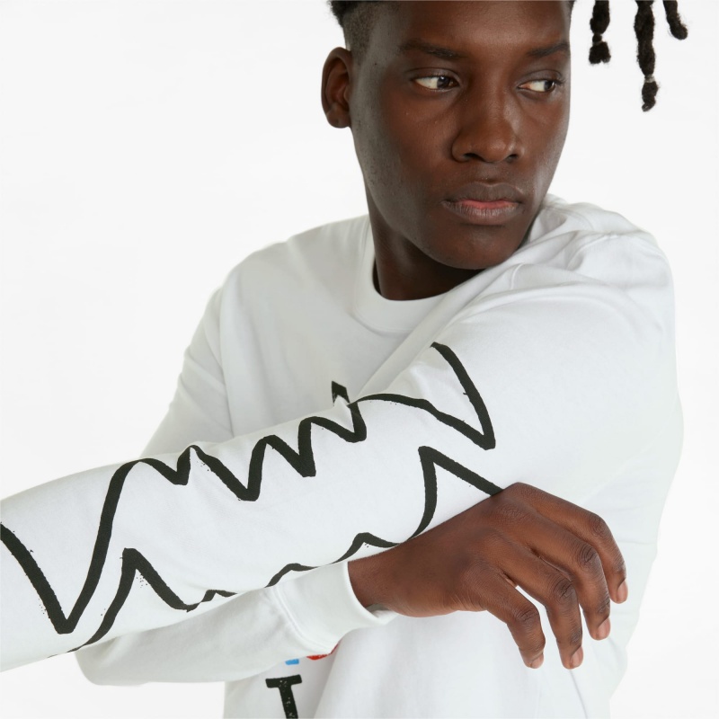 Tee Puma Qualifier Long Sleeve Basketball Blancos | 65328XERC