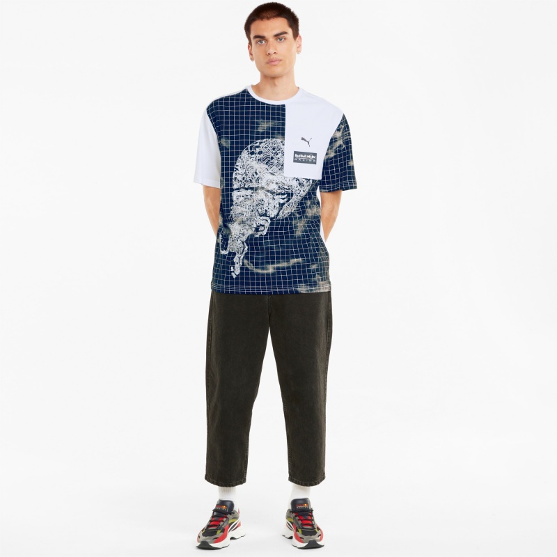 Tee Puma Red Bull Carreras Printed Blancos | 54389URJX