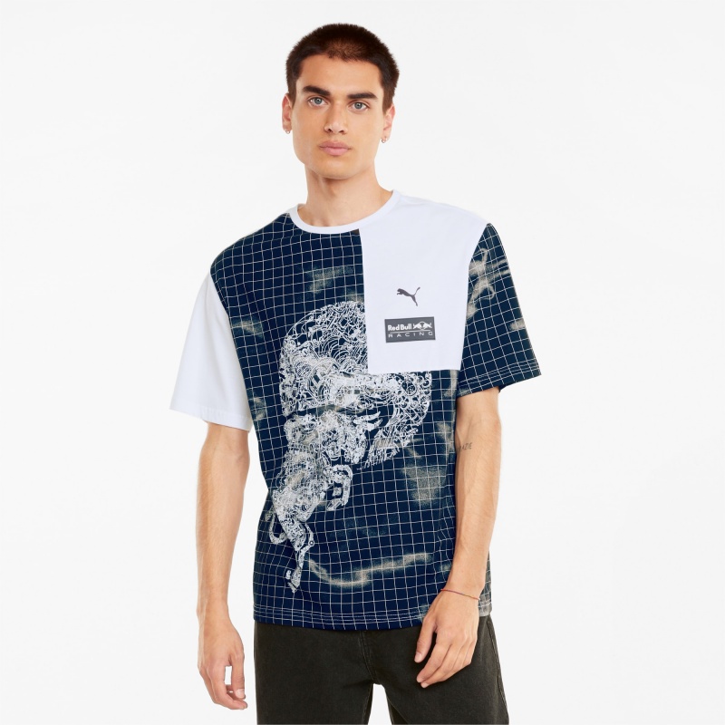 Tee Puma Red Bull Carreras Printed Blancos | 54389URJX
