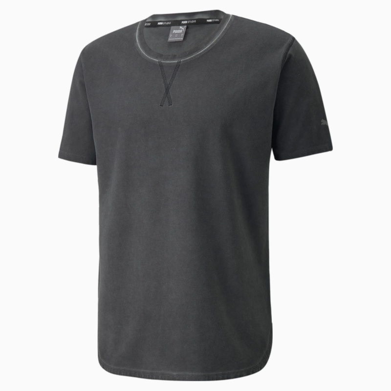 Tee Puma Studio Wash Entrenamiento Negros | 64215IVWY