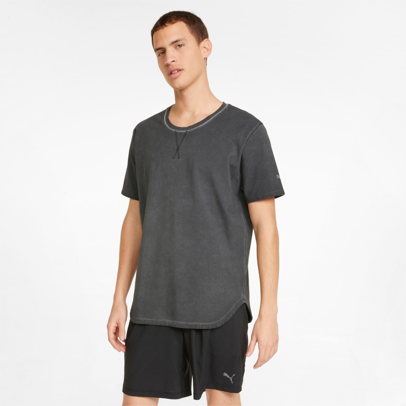 Tee Puma Studio Wash Entrenamiento Negros | 64215IVWY
