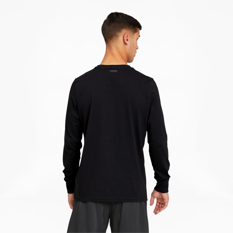 Tee Puma Timeout Long Sleeve Basketball Negros | 05961JUQE