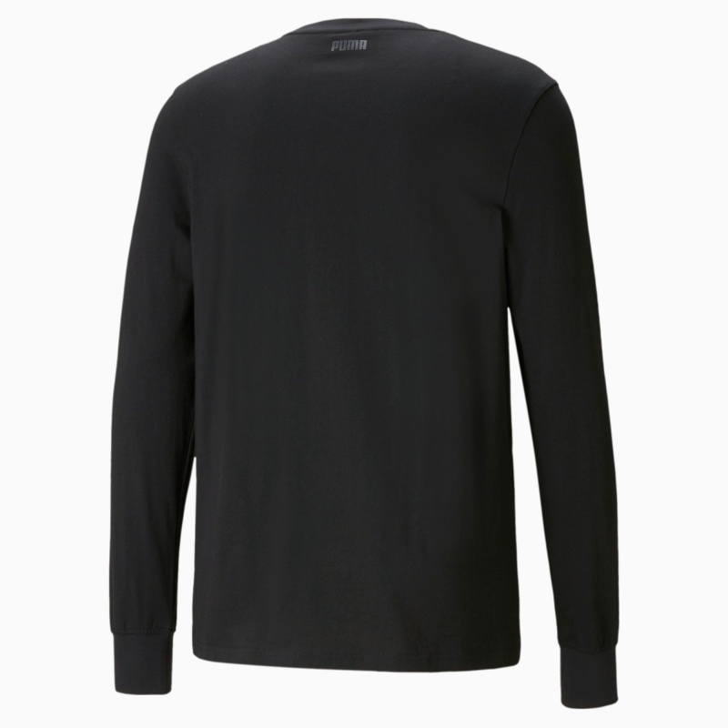 Tee Puma Timeout Long Sleeve Basketball Negros | 05961JUQE