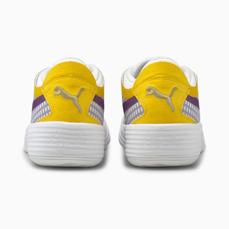 Tenis Basquetbol Puma Clyde All-Pro JR Amarillos Blancos | 29651VEBT