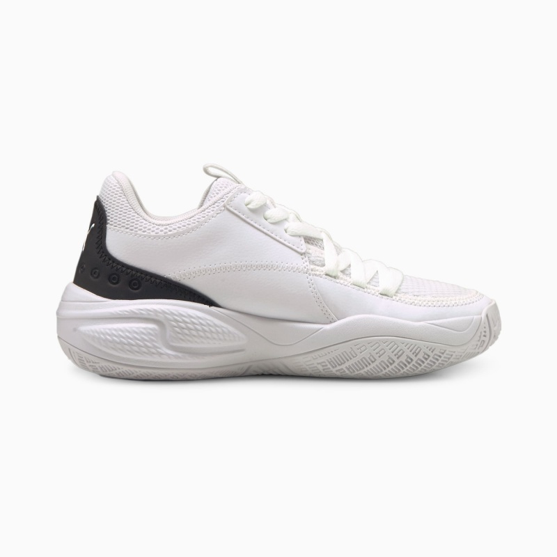 Tenis Basquetbol Puma Court Rider I JR Blancos Negros | 97342NIWL